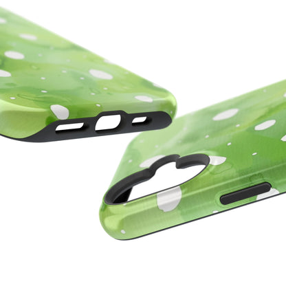 Green Watercolor Polka Dot Magnetic Impact Phone Case