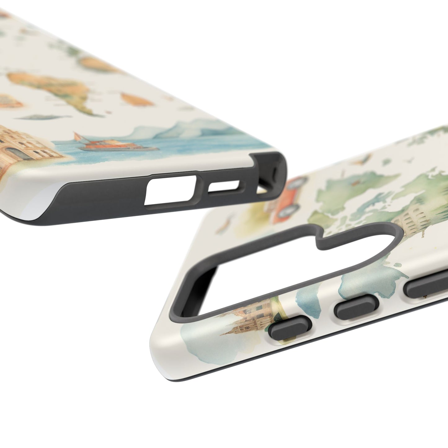 Hard Phone Case — Watercolor Fantasy Map Castle Design
