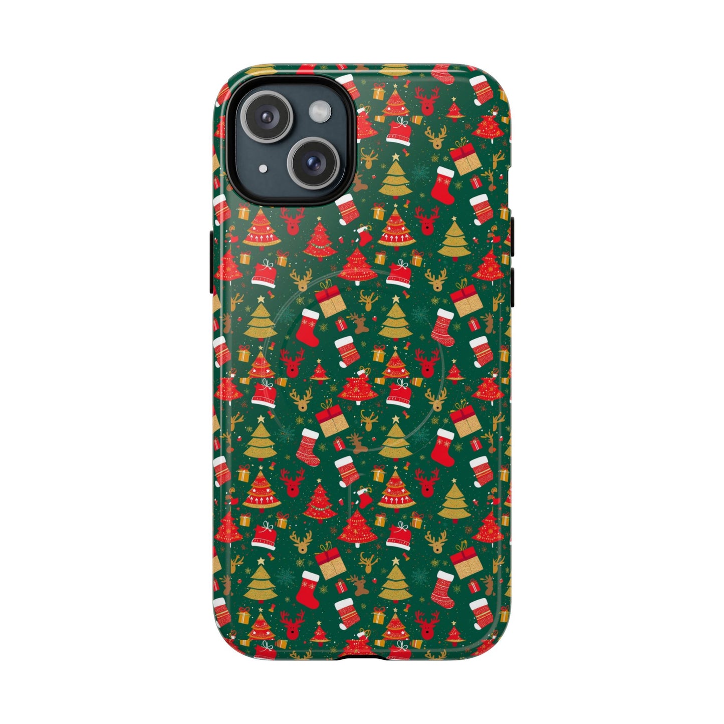 Christmas Tough Magnetic Phone Case | Festive Holiday Accessory | Cute Santa & Tree Design, Gift for Him/Her, Seasonal Tech