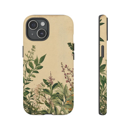 Floral Vintage Tough Case – Botanical Protective Phone Cover,Plants Lovers