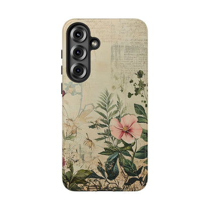 Floral Vintage Tough Case – Botanical Protective Phone Cover,Plants Lovers