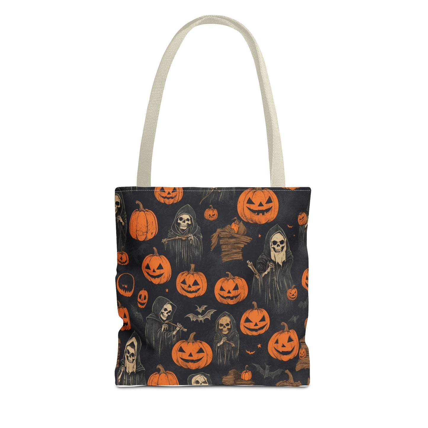 Halloween Pumpkin Tote Bag, Spooky Seasonal Eco-Friendly Bag, Trick or Treat Tote, Fall Accessory, Gifting for Halloween Lovers