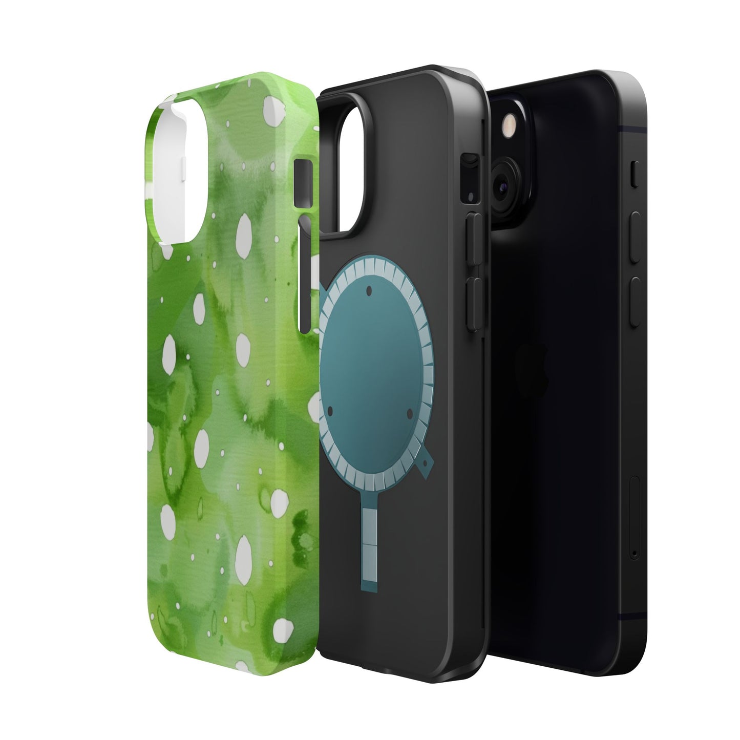 Green Watercolor Polka Dot Magnetic Impact Phone Case