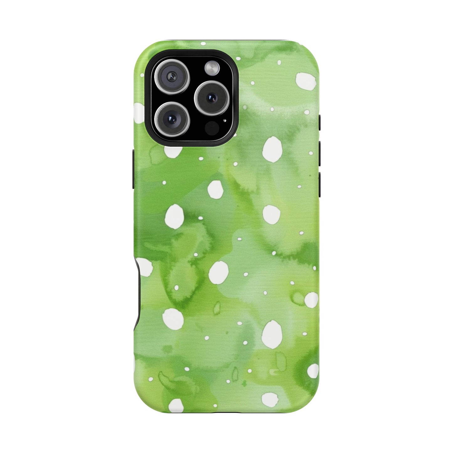 Green Watercolor Polka Dot Magnetic Impact Phone Case