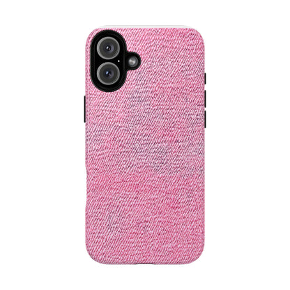 Pink Textured Tough Magnetic Phone Case — Durable Magnetic Snap-On iPhone Cover