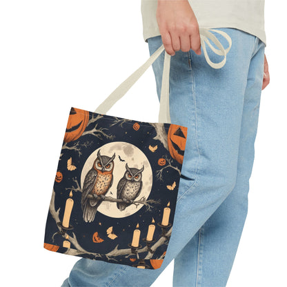 Halloween Owl Tote Bag | Spooky Owl Carryall for Fall | Perfect for Trick-or-Treating, Autumn Outings, Everyday Use, Gifts