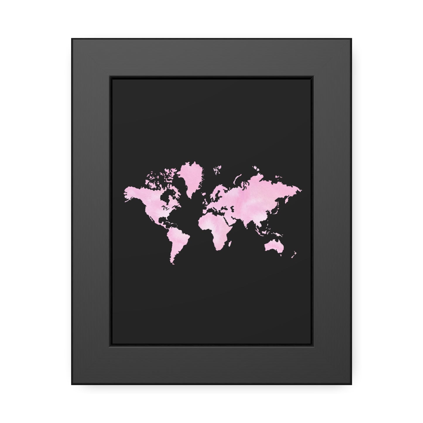 Pink Watercolor World Map Framed Poster,Coquette Poster