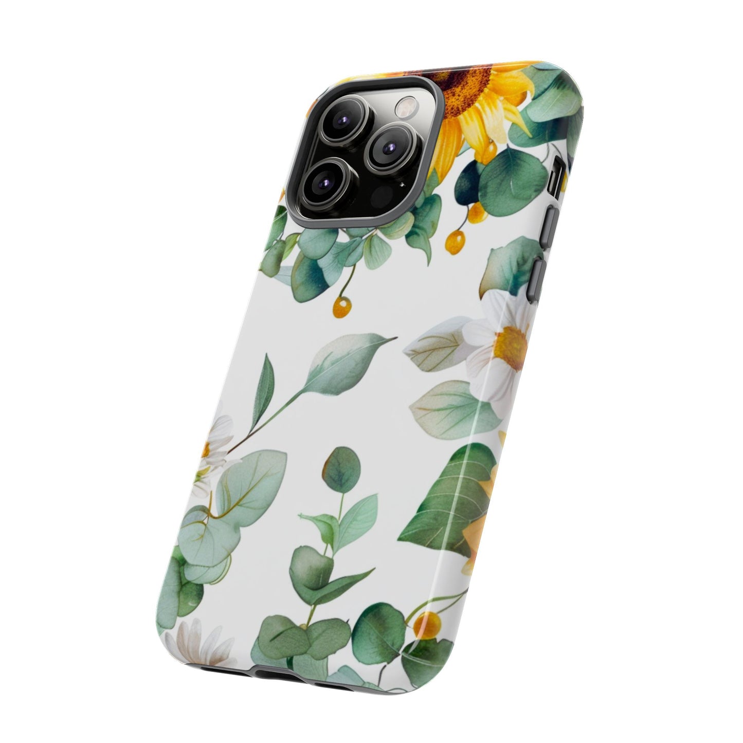 Sunflower & Eucalyptus Tough Phone Case — Protective Floral iPhone Case