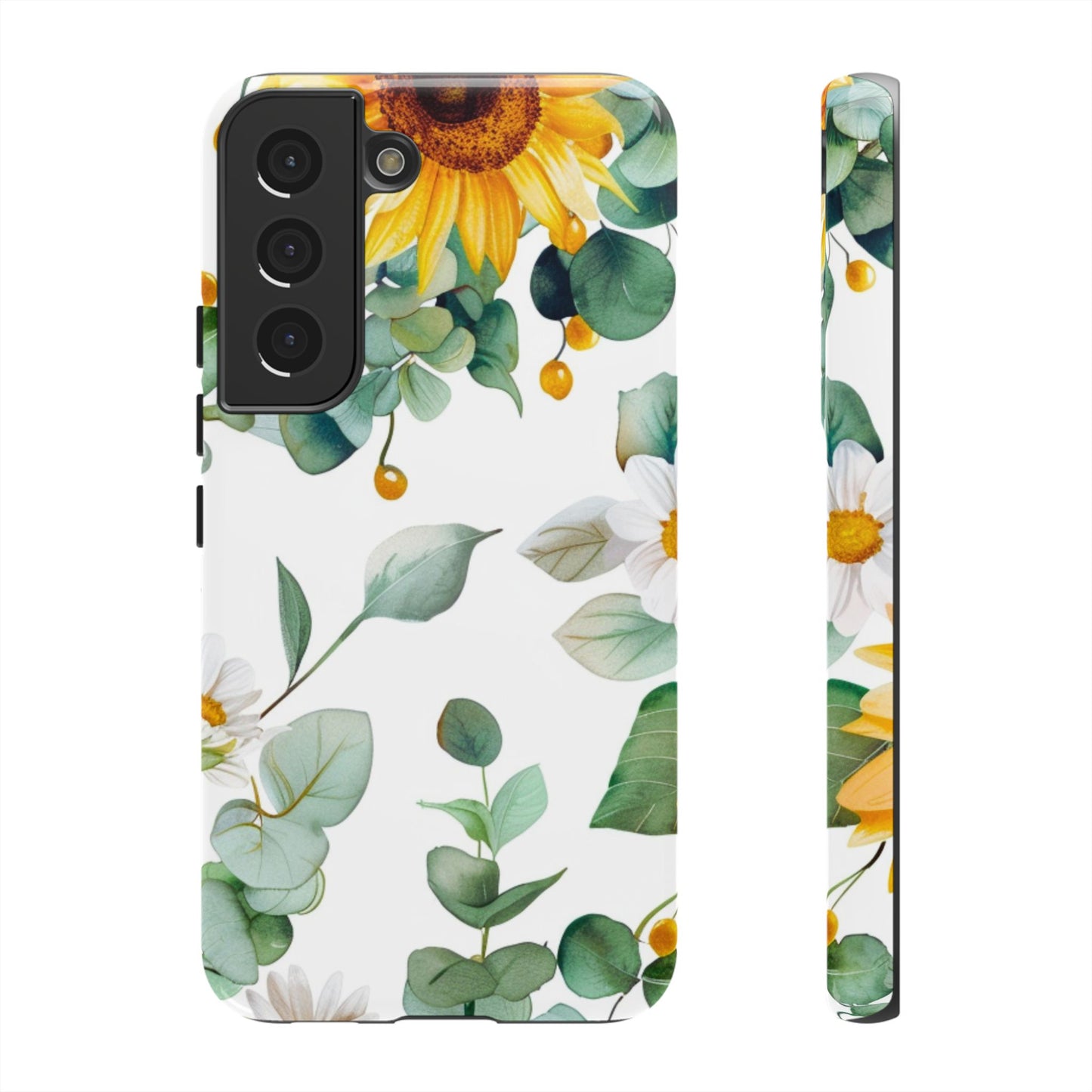 Sunflower & Eucalyptus Tough Phone Case — Protective Floral iPhone Case