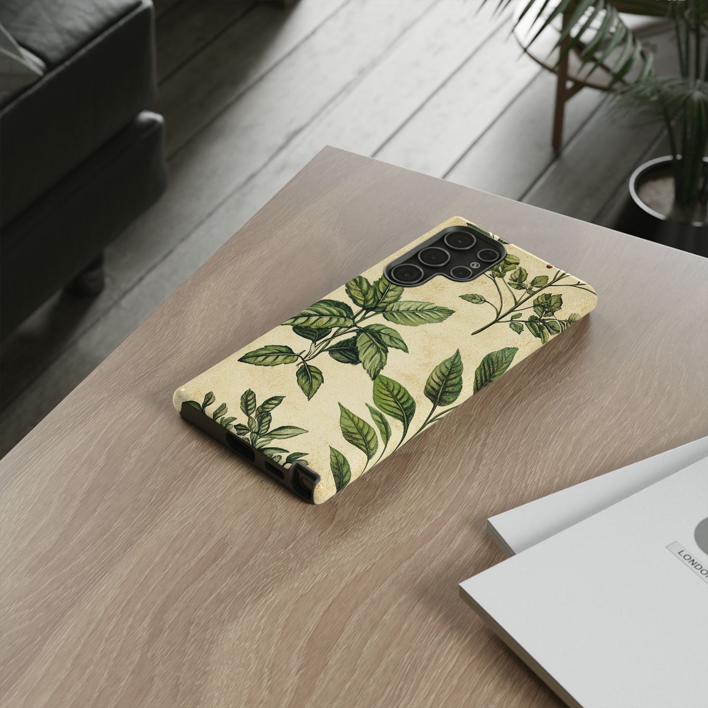 Botanical Leaves Tough Phone Case — Vintage Green Plant Print
