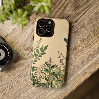 Floral Vintage Tough Case – Botanical Protective Phone Cover,Plants Lovers