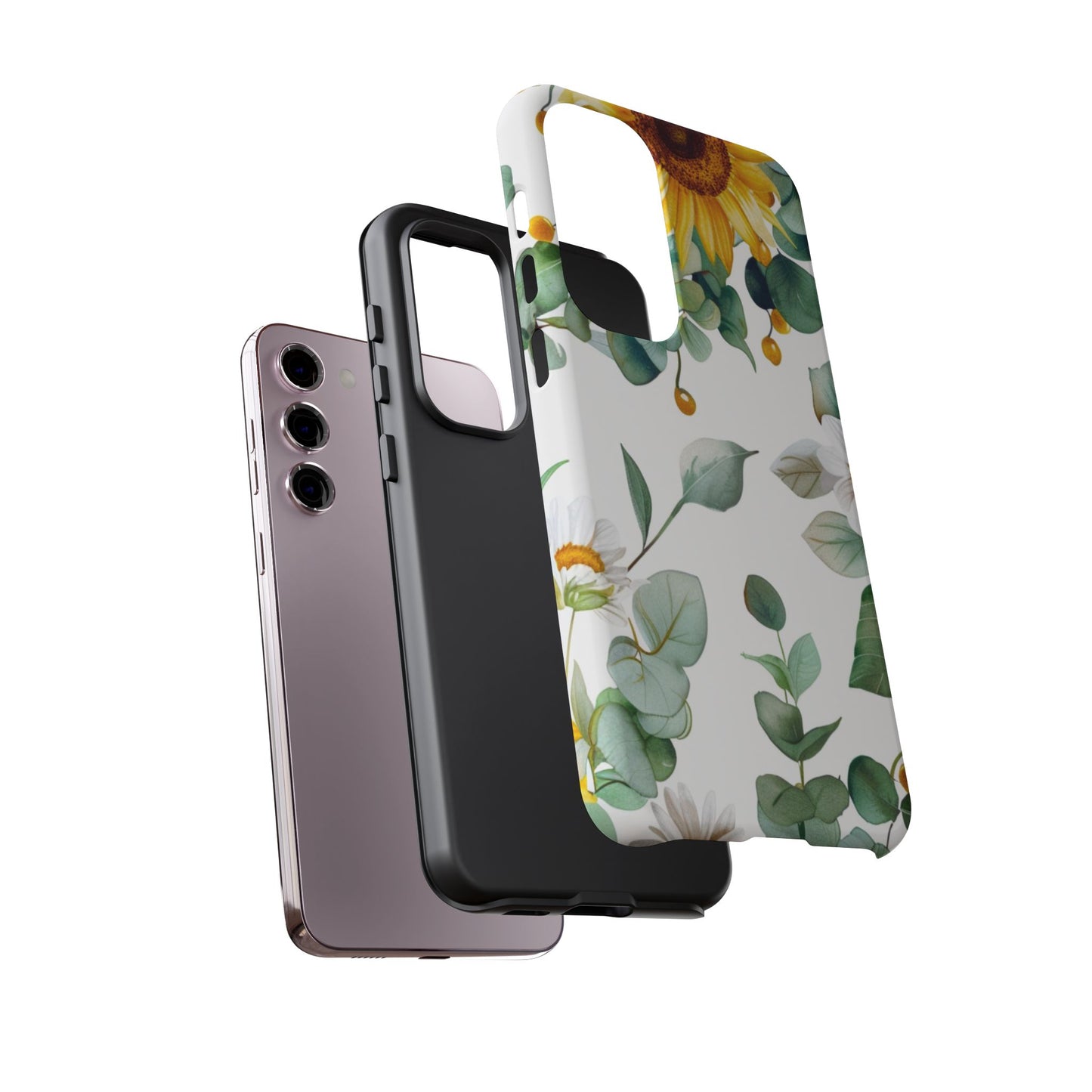 Sunflower & Eucalyptus Tough Phone Case — Protective Floral iPhone Case