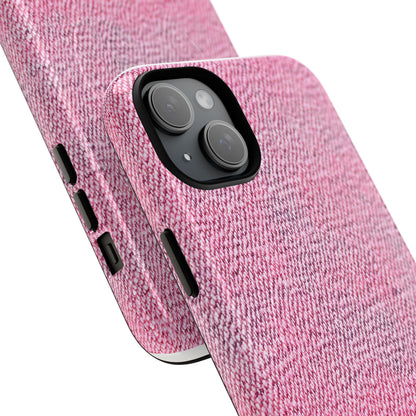 Pink Textured Tough Magnetic Phone Case — Durable Magnetic Snap-On iPhone Cover