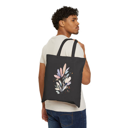 Canvas Tote Bag — Watercolor Wildflower Bouquet Print