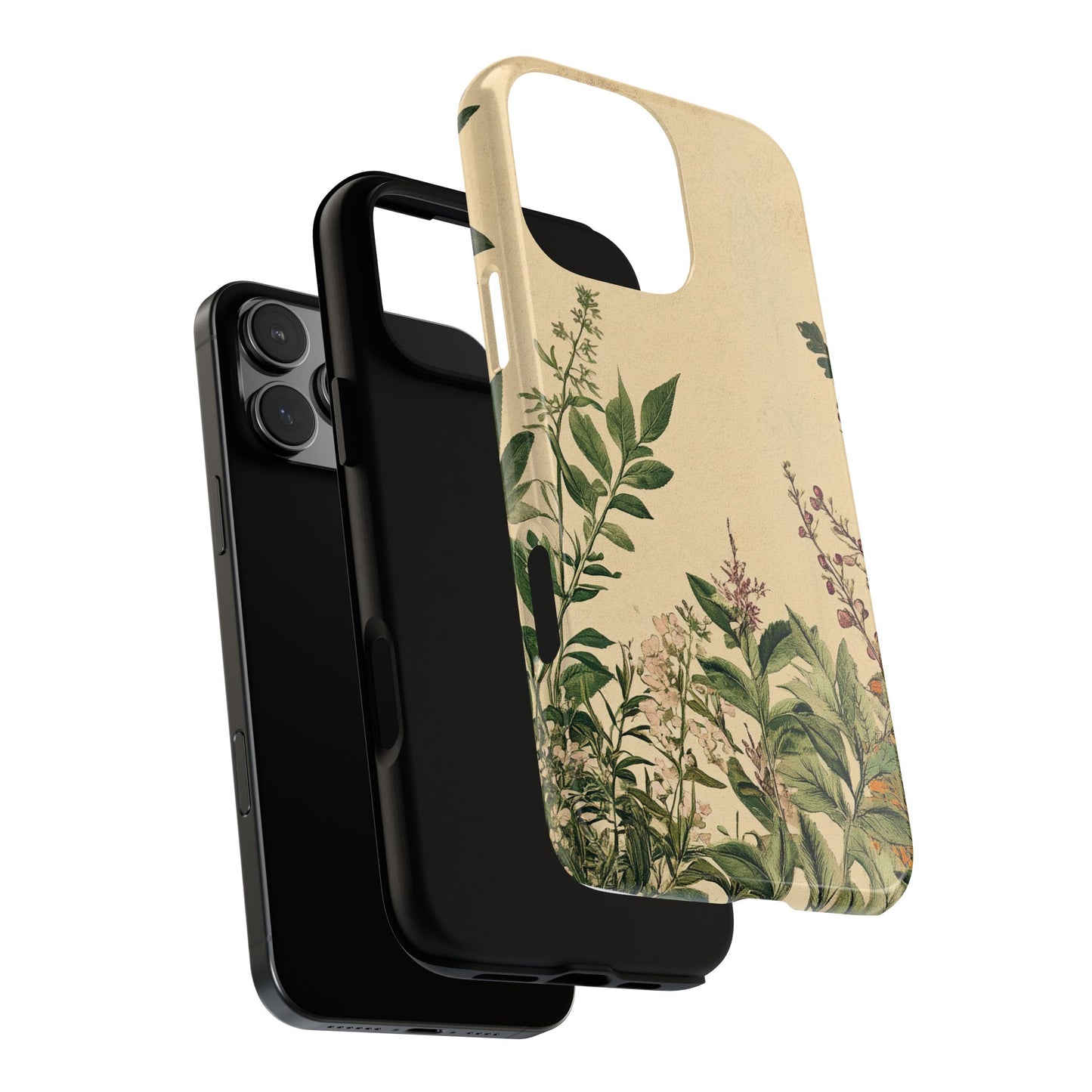 Floral Vintage Tough Case – Botanical Protective Phone Cover,Plants Lovers