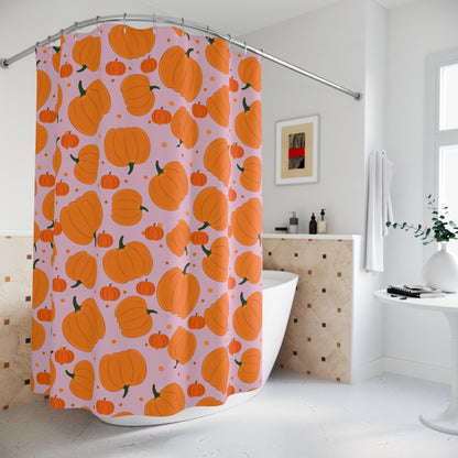 Halloween Pumpkin Shower Curtain, Fall Home Decor, Seasonal Bathroom Accessories, Spooky Festive Vibe, Halloween Party Decor, Autumn Decor