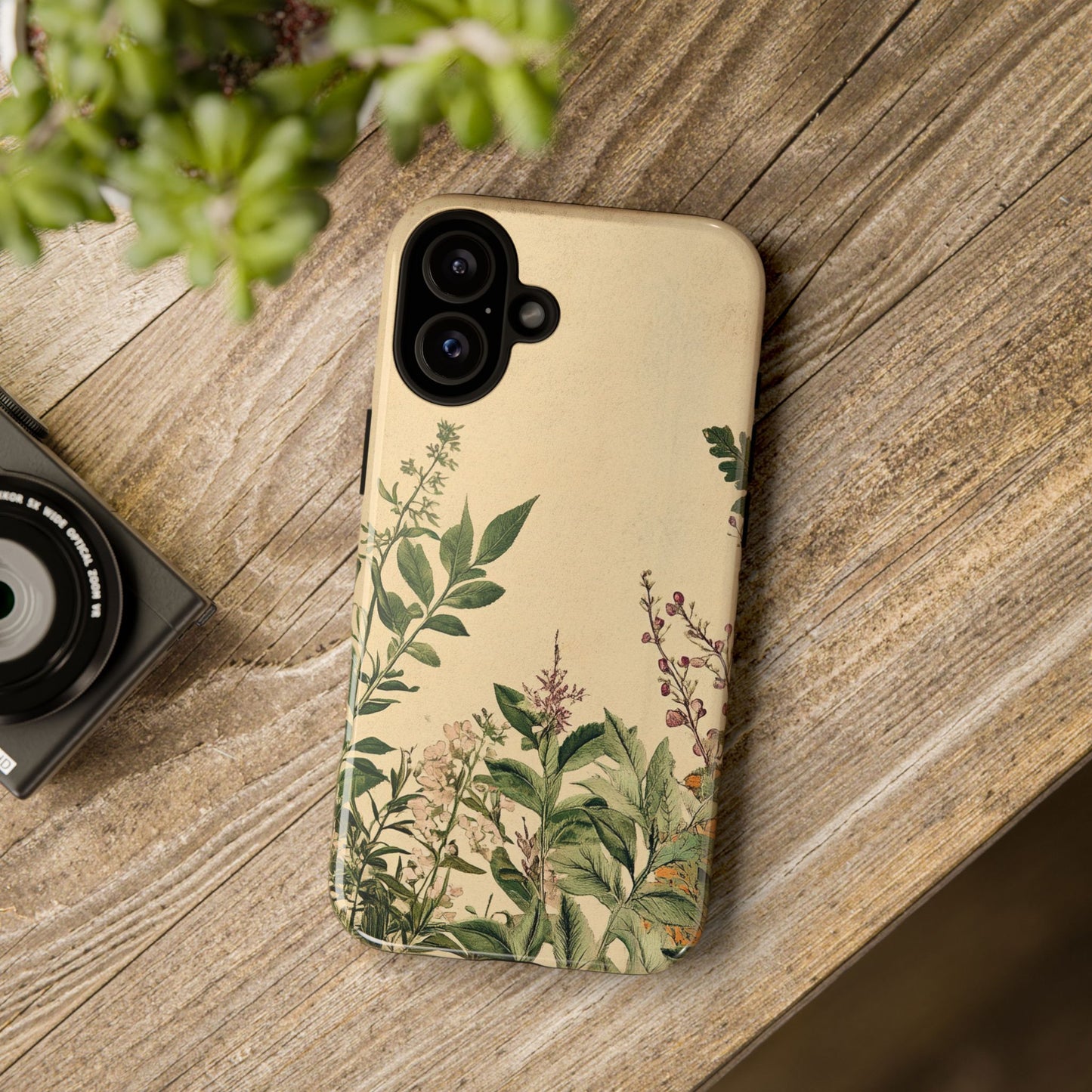 Floral Vintage Tough Case – Botanical Protective Phone Cover,Plants Lovers