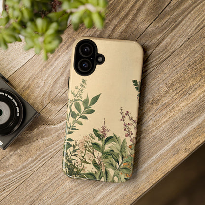 Floral Vintage Tough Case – Botanical Protective Phone Cover,Plants Lovers