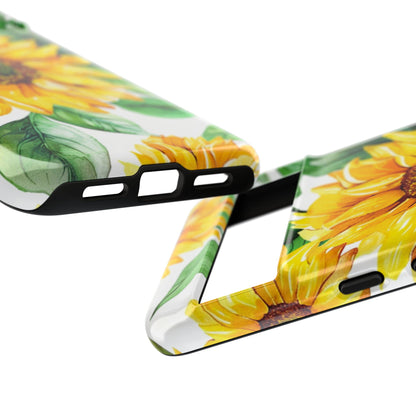 Sunflower Tough Phone Case — Bright Floral Protective Cover