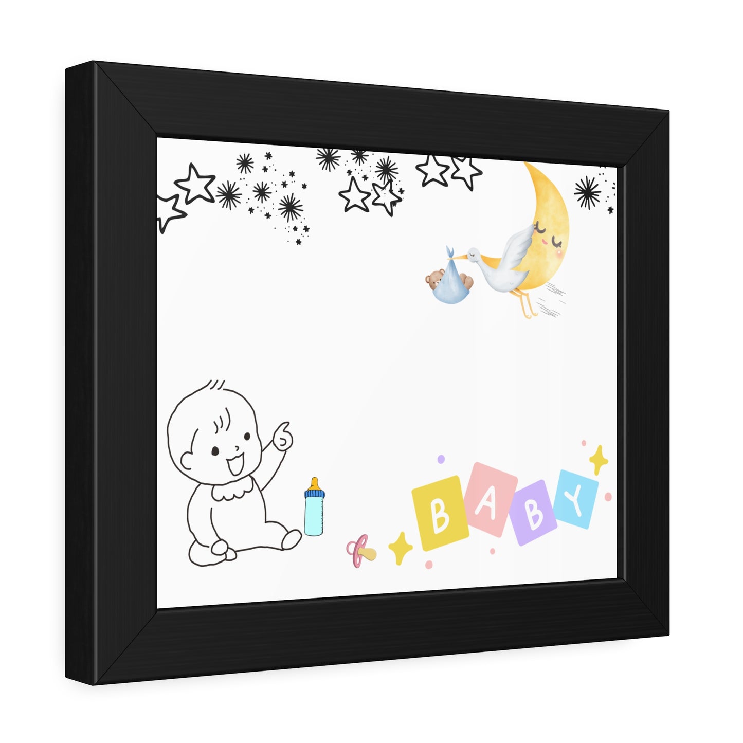 Baby Announcement Framed Poster, Nursery Decor, Newborn Gift, Baby Shower Gift, Cute Wall Art