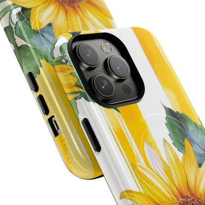 Sunflower Tough Magnetic Phone Case — Bright Floral Protective Cover