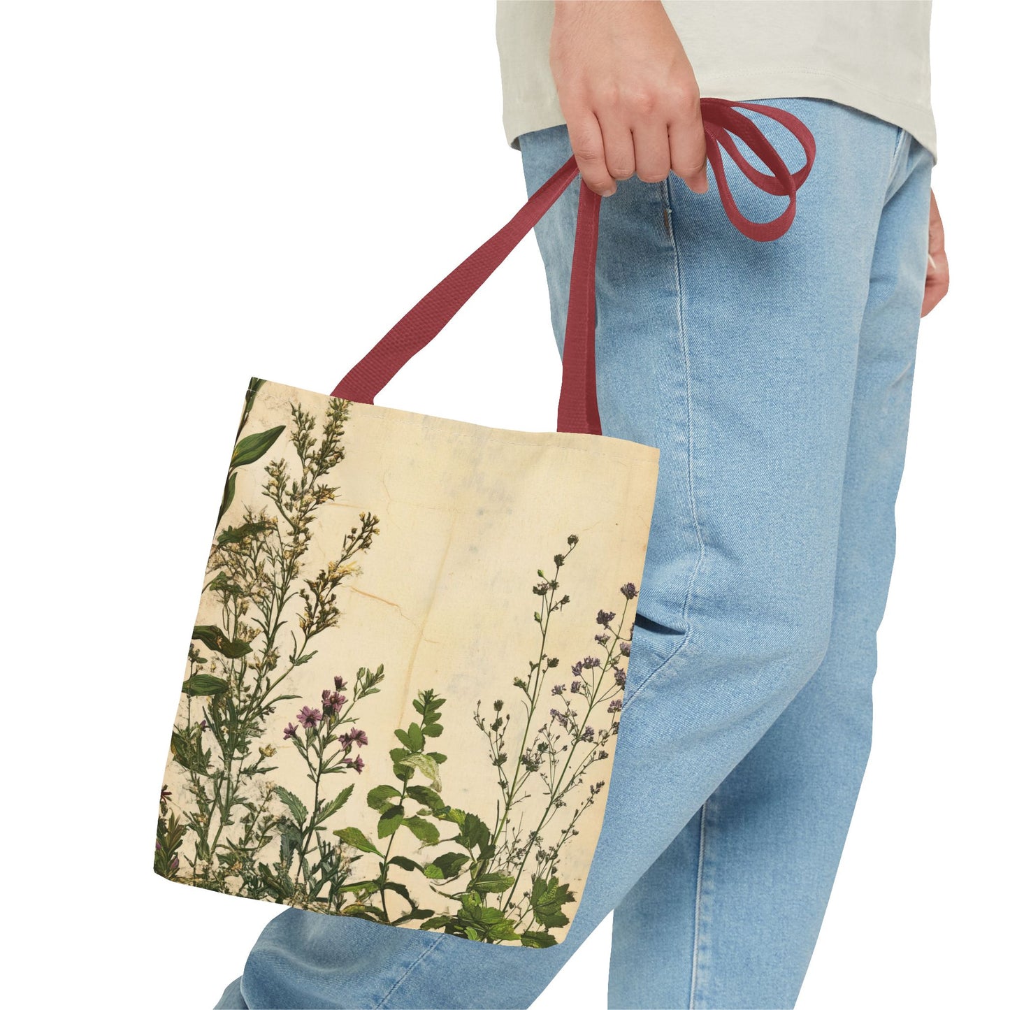 Vintage Floral Tote Bag — Botanical Garden Print AOP