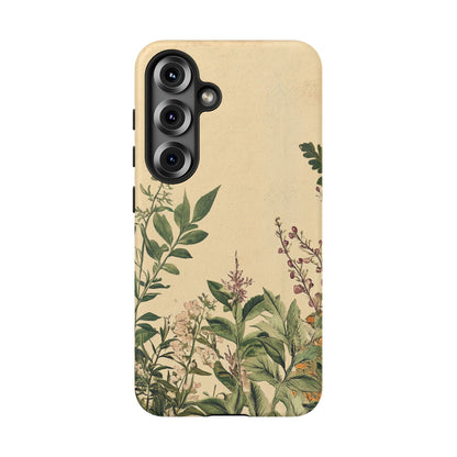 Floral Vintage Tough Case – Botanical Protective Phone Cover,Plants Lovers