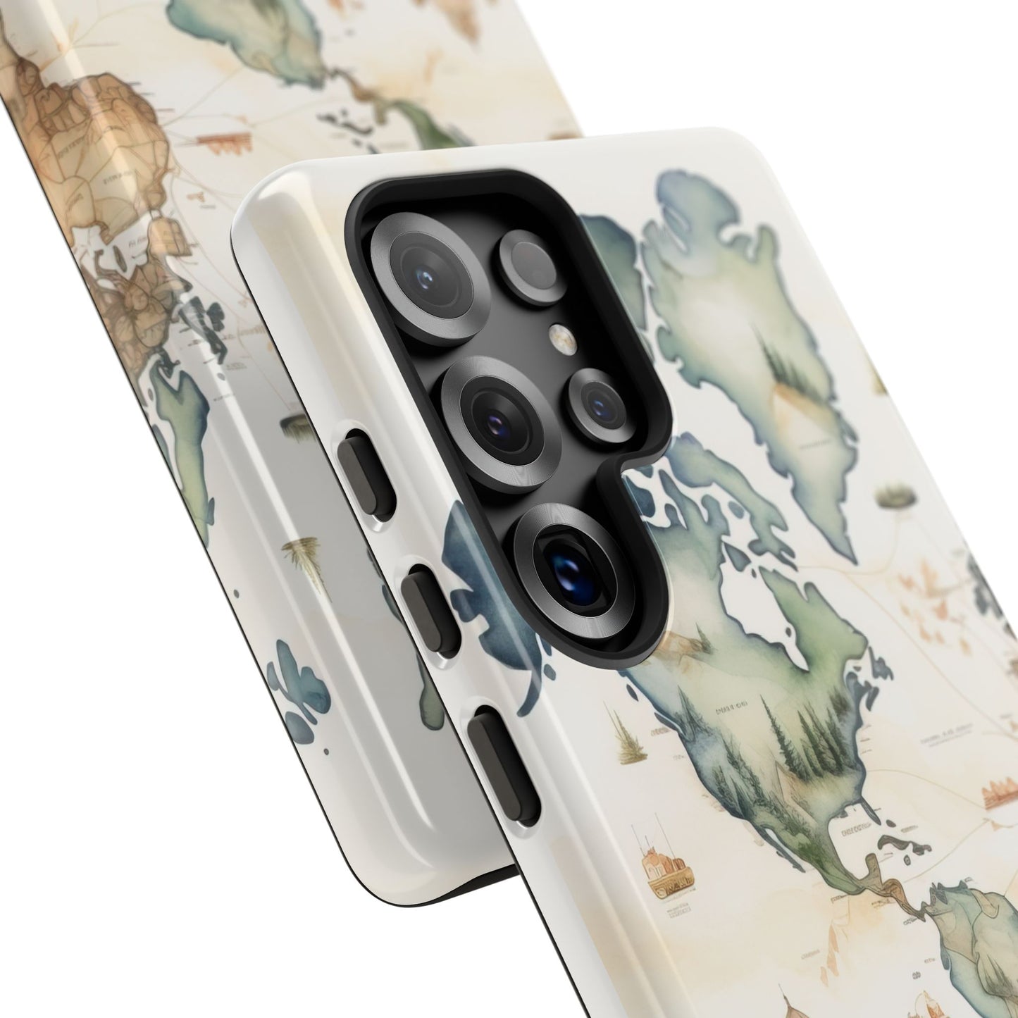 Hard Phone Case — Watercolor Fantasy Map Castle Design