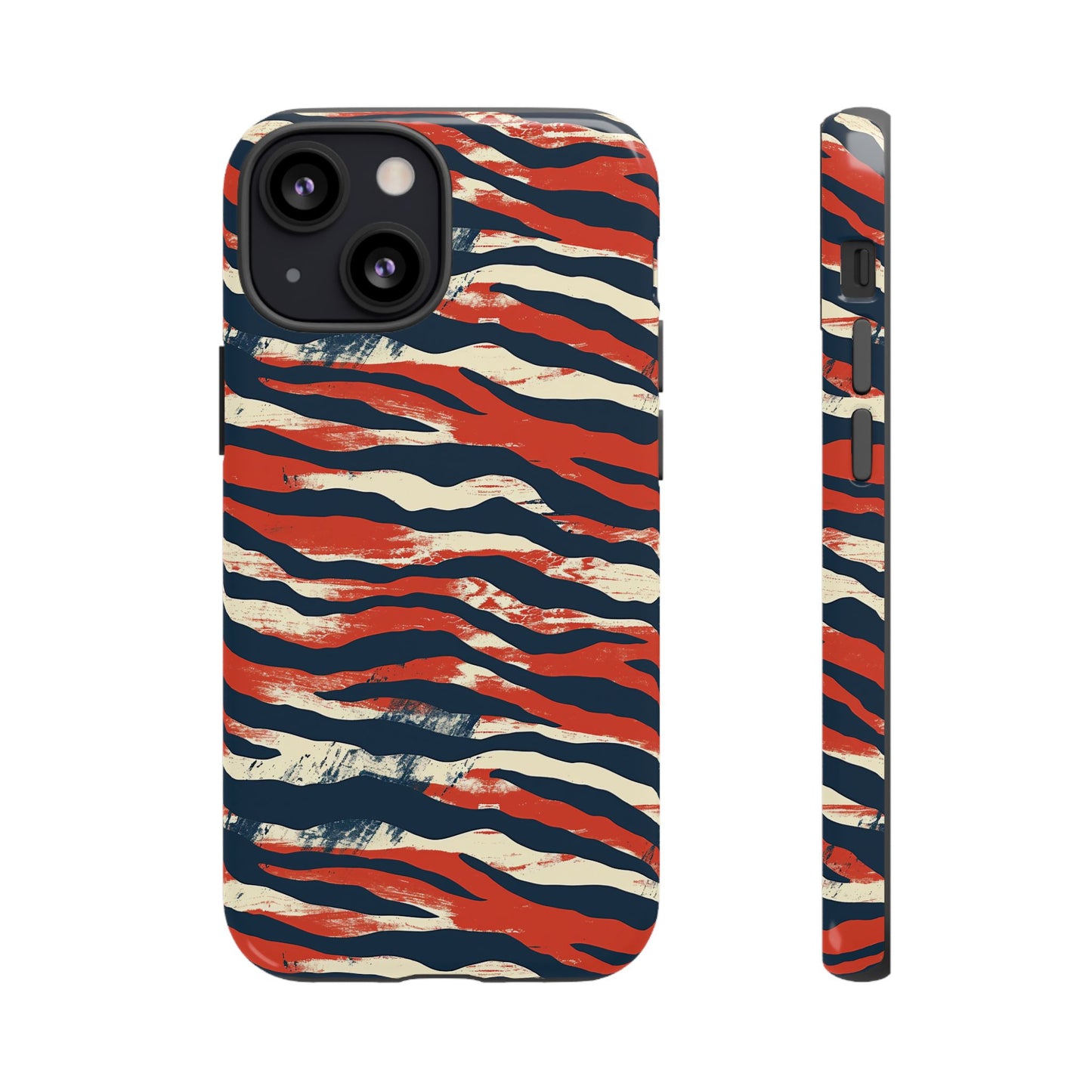 Patriotic Red White Blue Zebra Phone Case,Africa Pattern