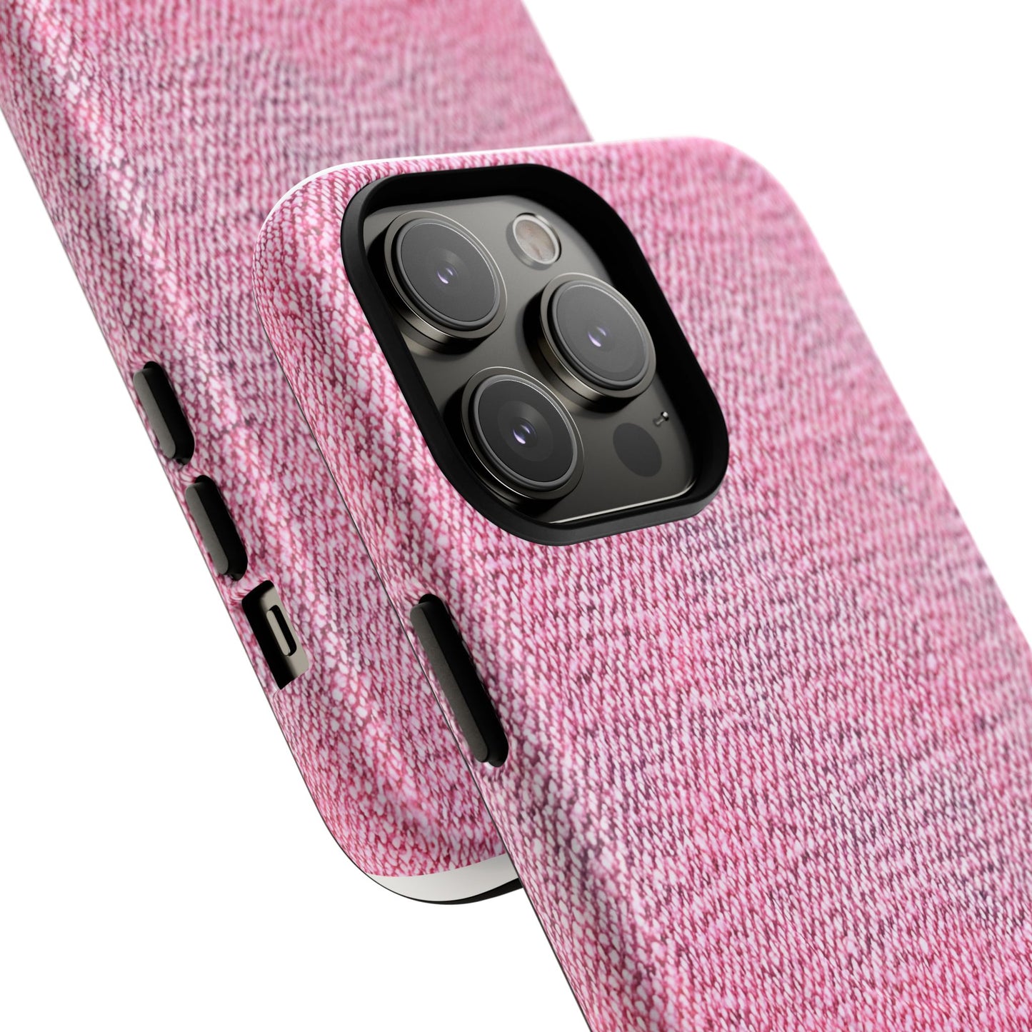 Pink Textured Tough Magnetic Phone Case — Durable Magnetic Snap-On iPhone Cover