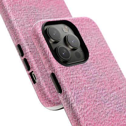 Pink Textured Tough Magnetic Phone Case — Durable Magnetic Snap-On iPhone Cover