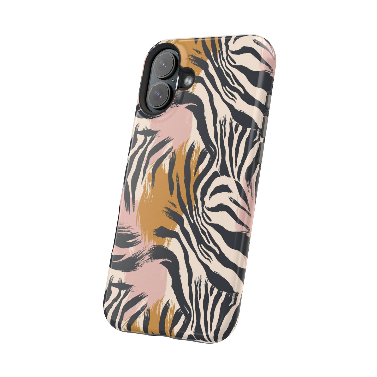 Zebra Brushstroke Magnetic Impact Phone Case,Africa Pattern