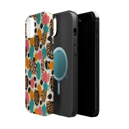 Leopard Splash Magnetic Impact Phone Case — Colorful Abstract Animal Print
