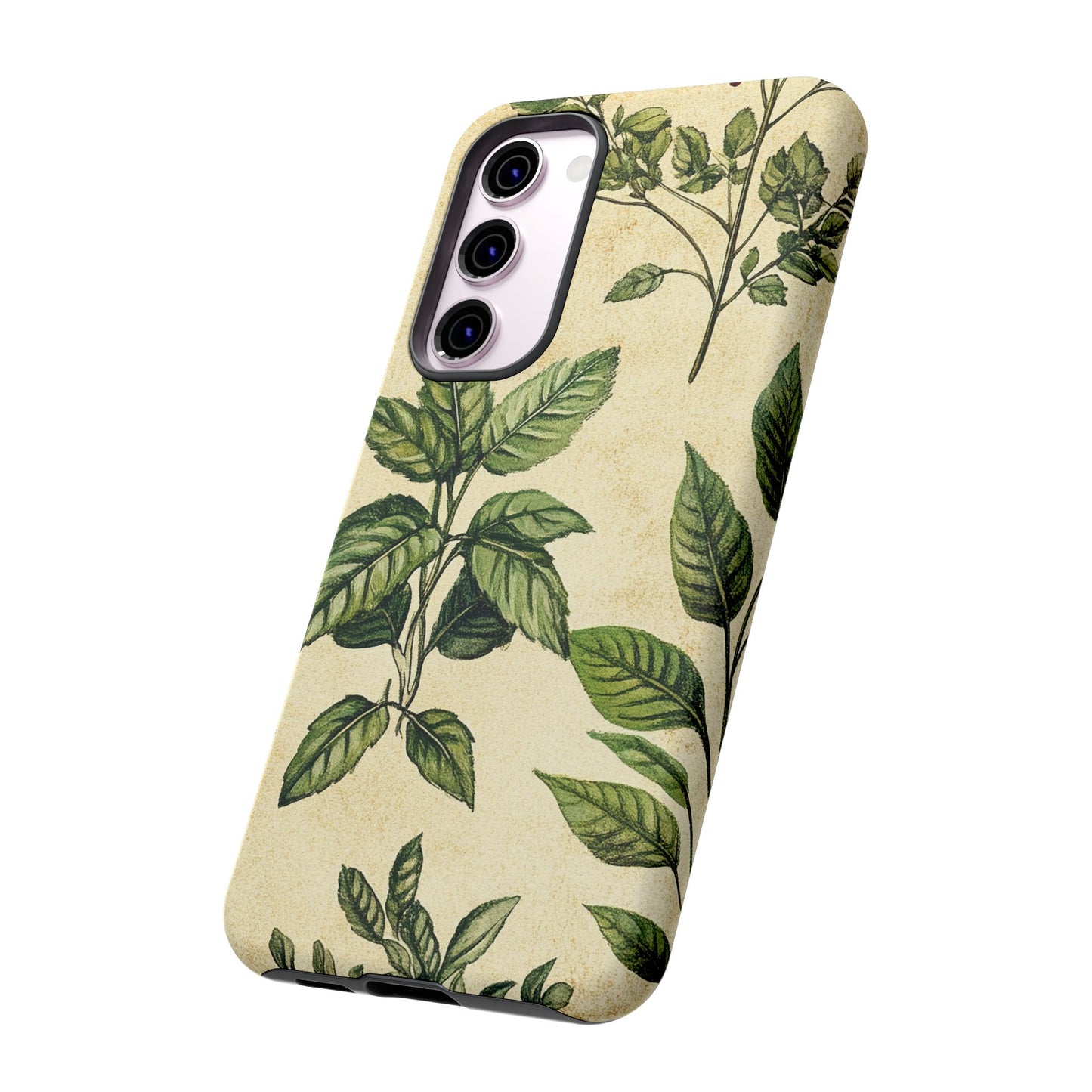 Botanical Leaves Tough Phone Case — Vintage Green Plant Print