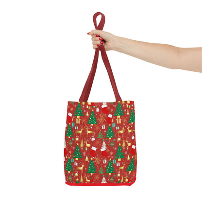 Festive Christmas Tote Bag - Holiday Shopping, Gift Bag, Reusable Tote for Merry Gatherings, Christmas Parties, Santa Lovers