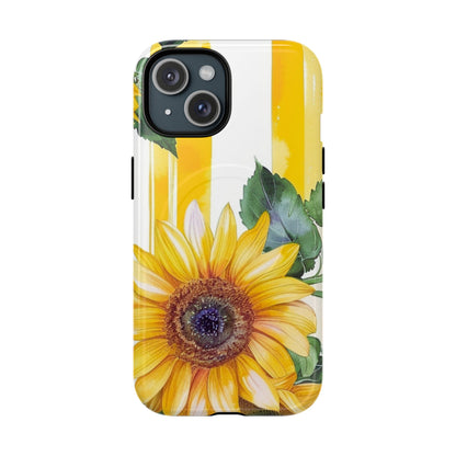 Sunflower Tough Magnetic Phone Case — Bright Floral Protective Cover