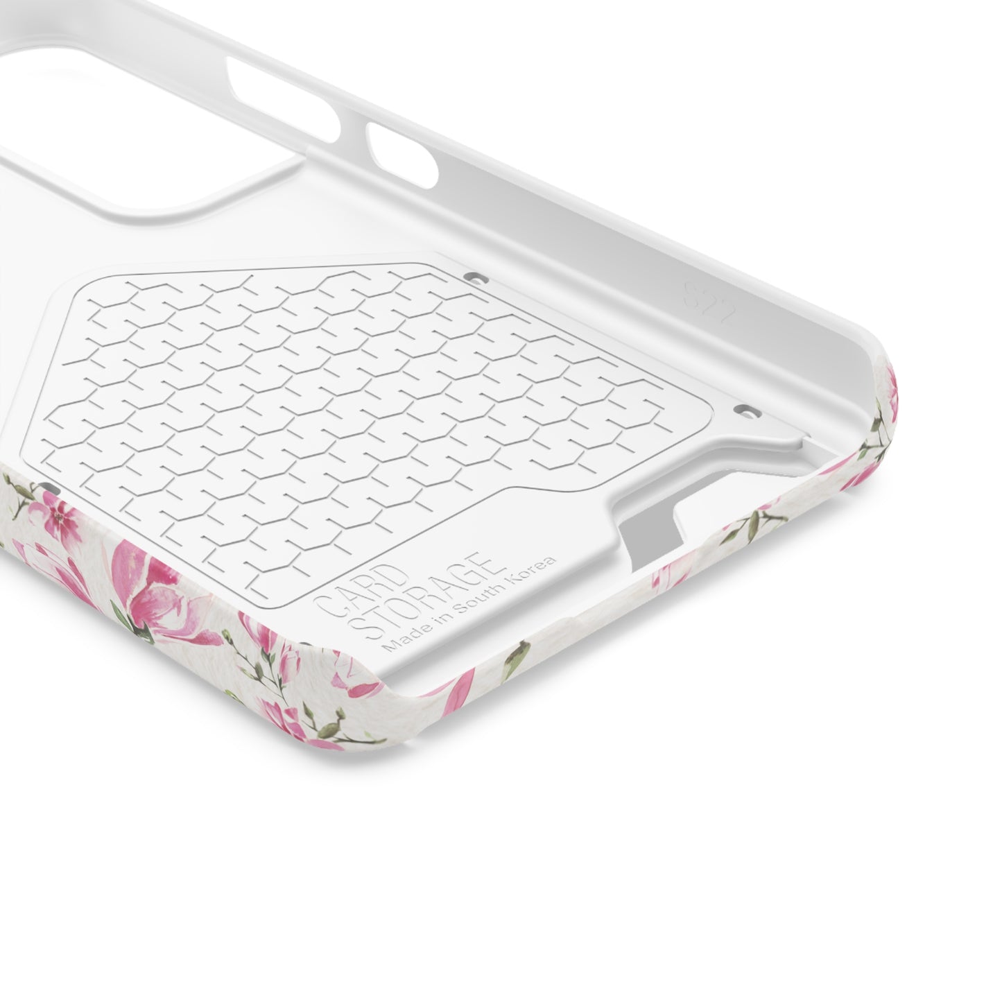 Chic Floral Phone Case with Card Holder for Princesses, Cute Floral Design, Gift for Her