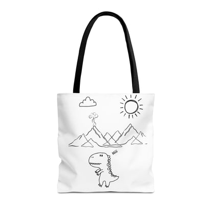 Tote Bag .Dinosaurs,white and black , perfect for gifts for her, perfect gifts for him.