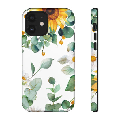 Sunflower & Eucalyptus Tough Phone Case — Protective Floral iPhone Case