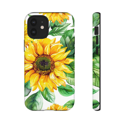 Sunflower Tough Phone Case — Bright Floral Protective Cover