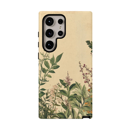 Floral Vintage Tough Case – Botanical Protective Phone Cover,Plants Lovers