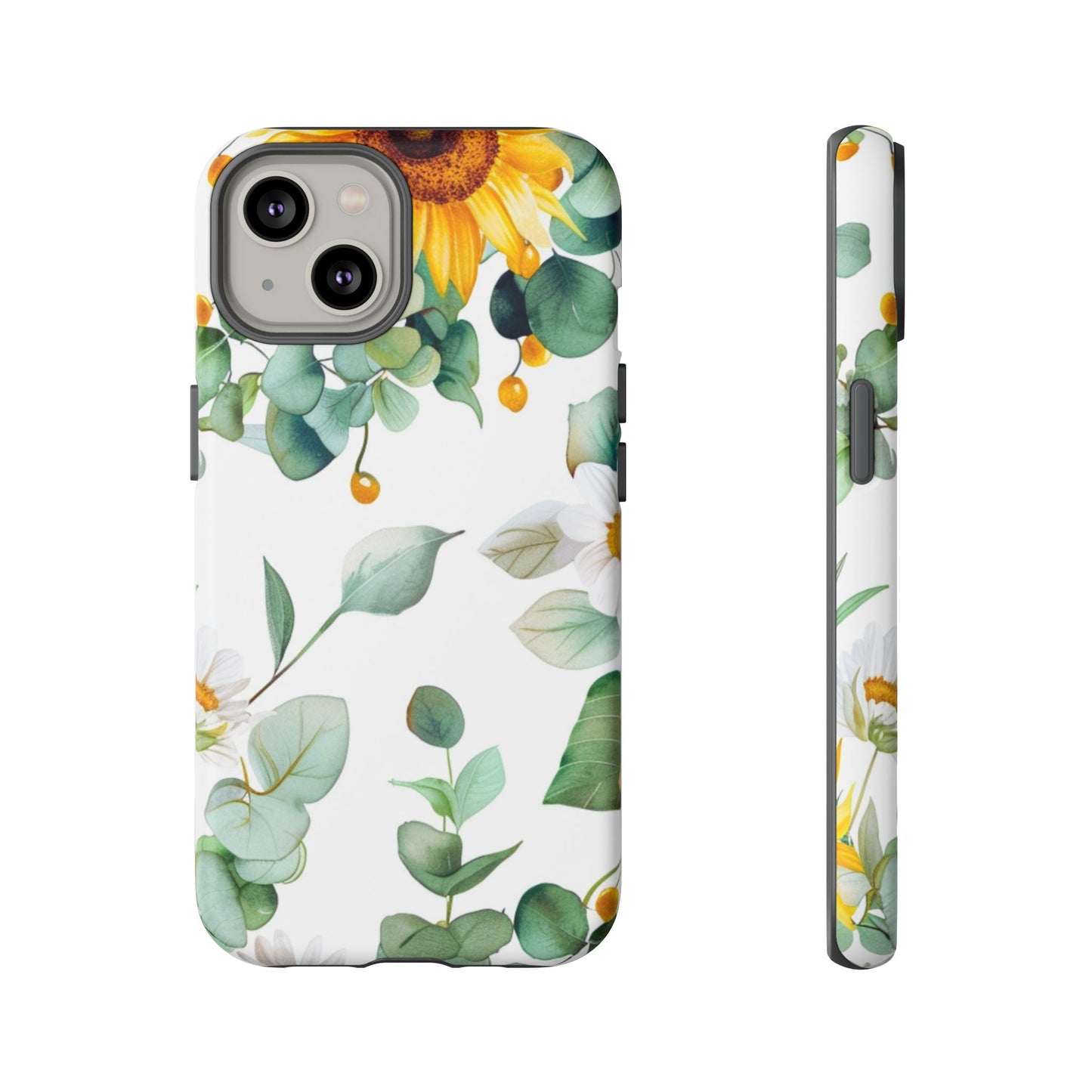 Sunflower & Eucalyptus Tough Phone Case — Protective Floral iPhone Case