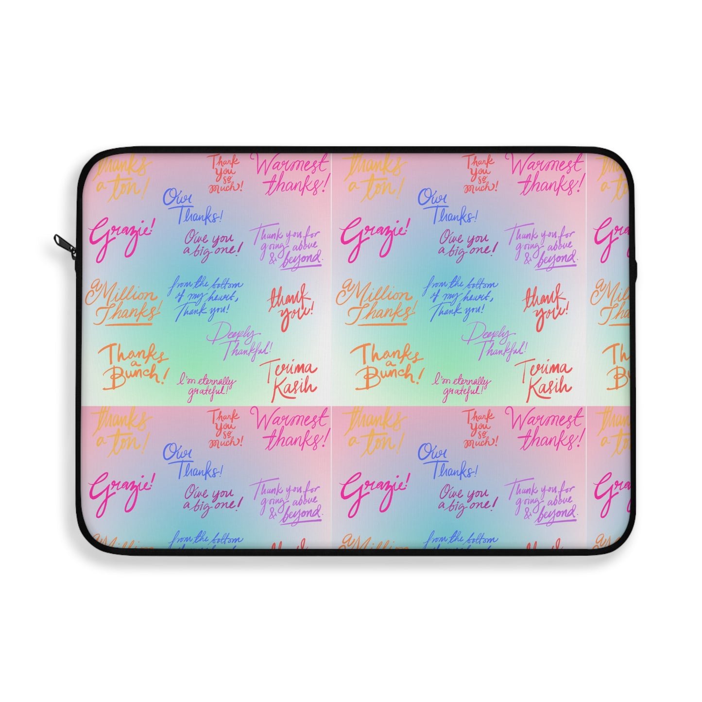 Colorful Laptop Sleeve with Positive Affirmations, Inspirational Tech Bag for Students,