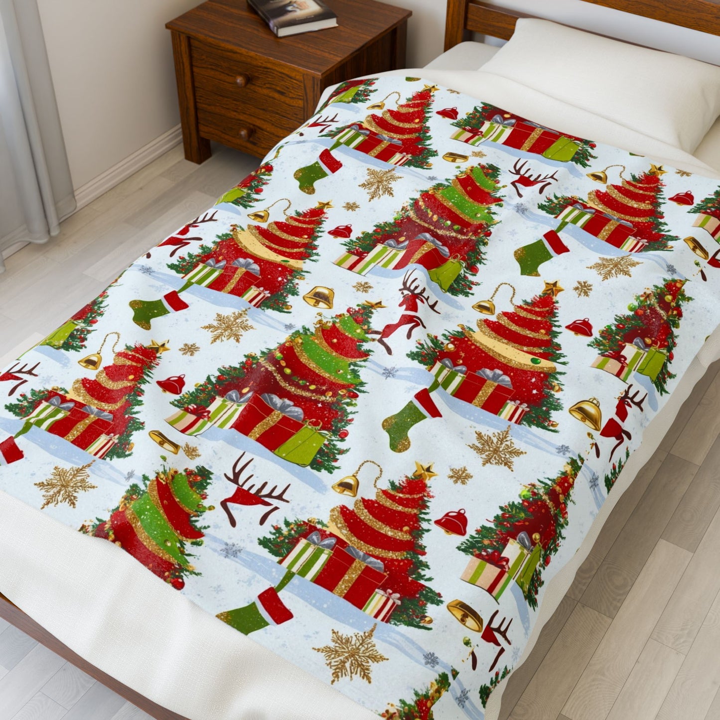 Cozy Christmas Plush Blanket | Soft Holiday Throw, Winter Decor, Seasonal Comfort, Perfect Gift, Winter Wonderland