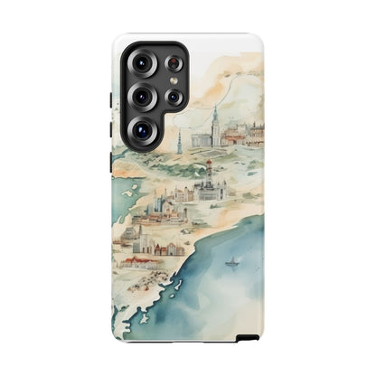 Hard Phone Case — Watercolor Fantasy Map Castle Design