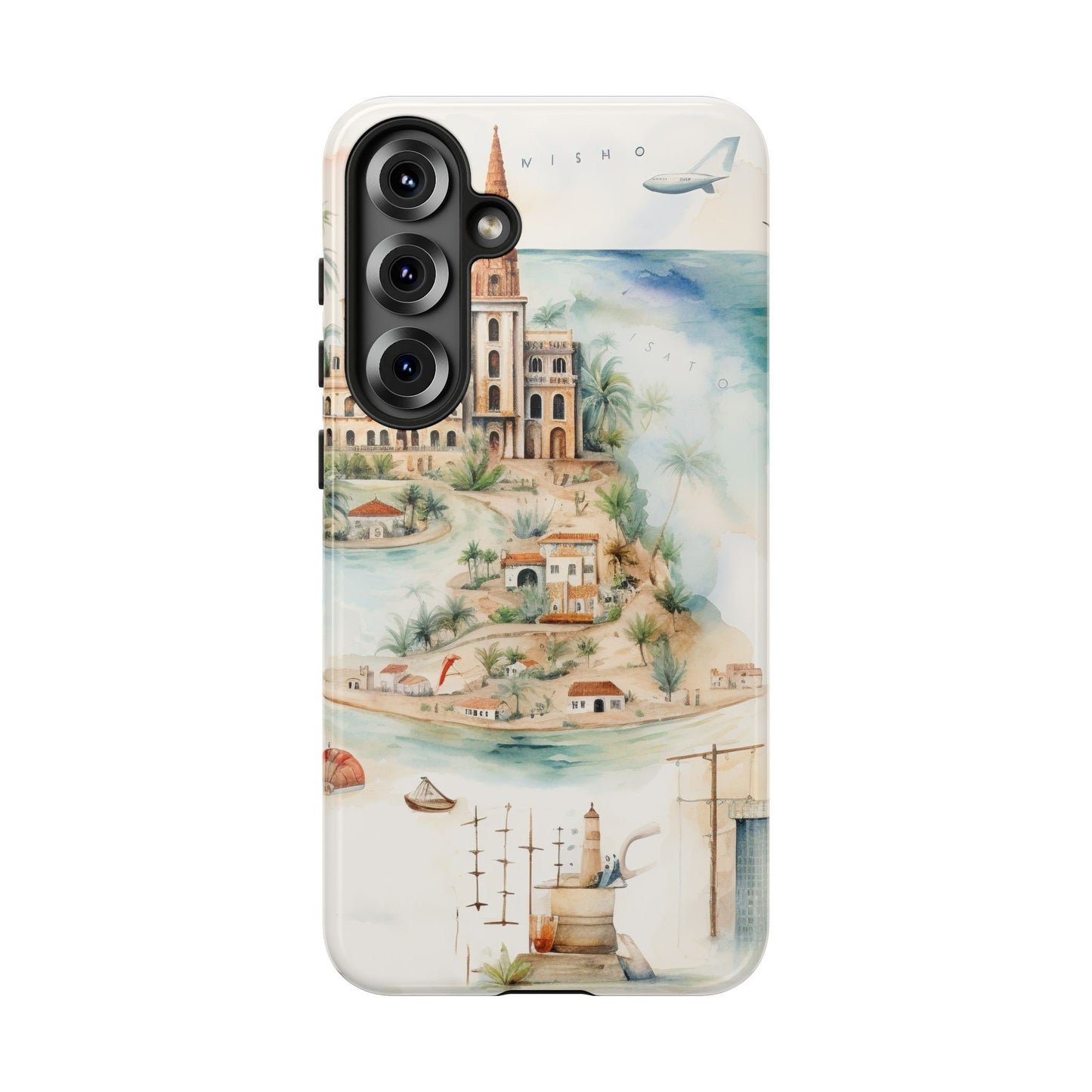 Hard Phone Case — Watercolor Fantasy Map Castle Design