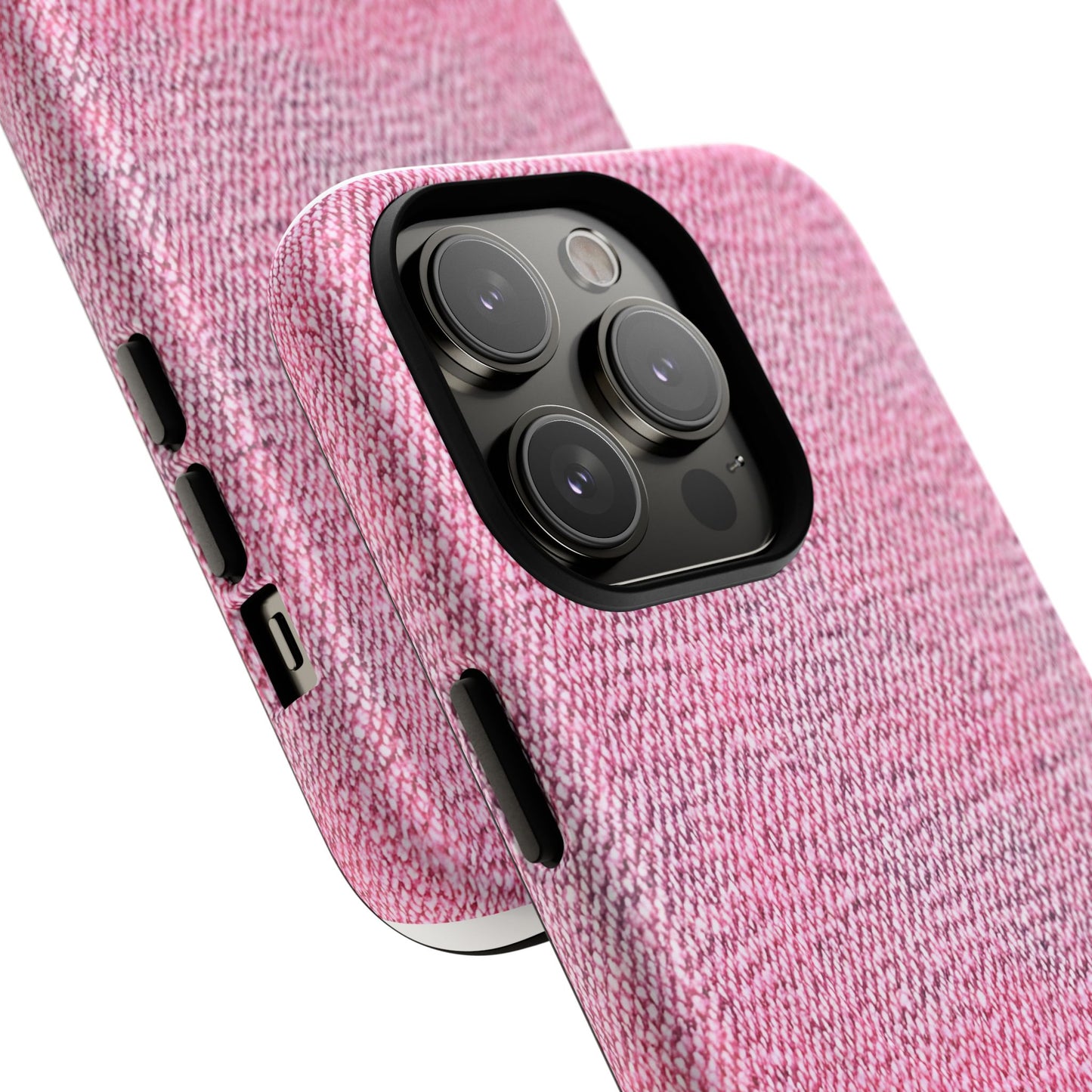 Pink Textured Tough Magnetic Phone Case — Durable Magnetic Snap-On iPhone Cover