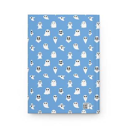 Ghostly Whimsical Hardcover Journal, Cute Ghost Notepad, Halloween Gifts, Creative Writing Journal, Spooky Stationery
