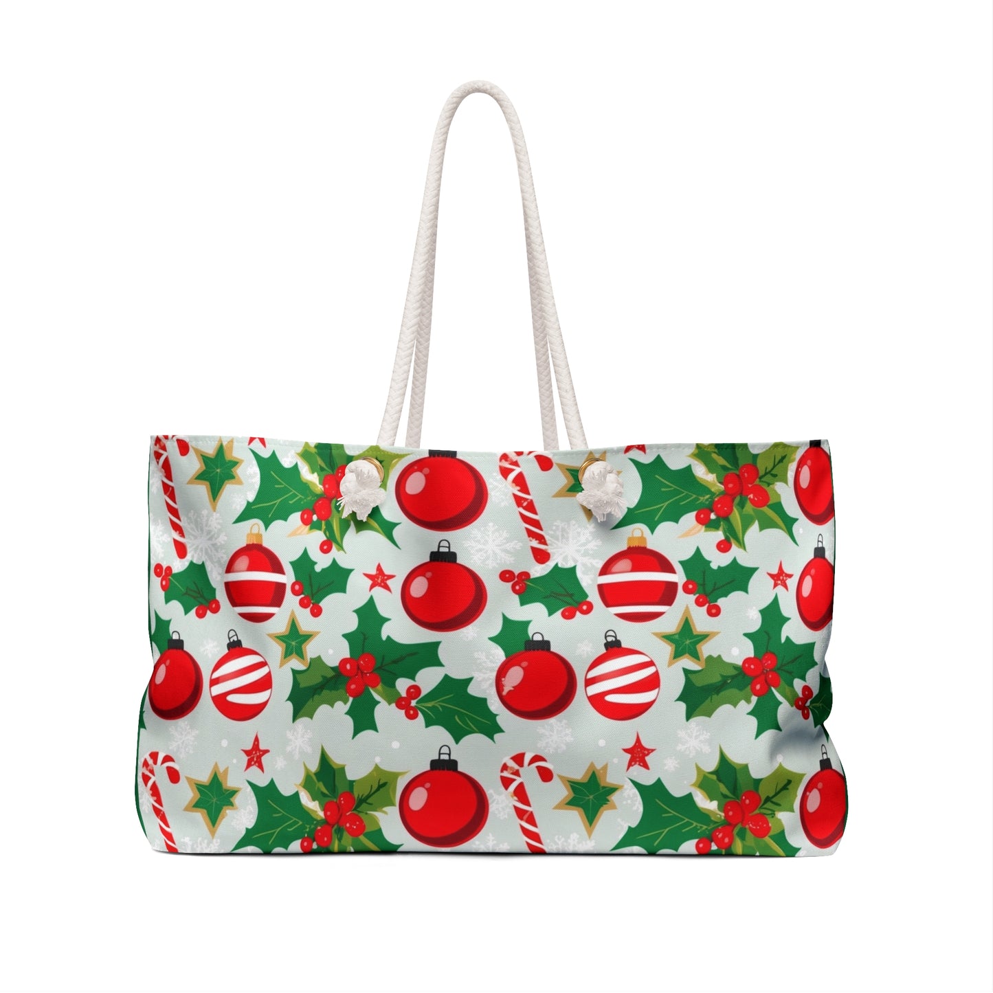 Christmas Weekender Bag, Holiday Travel Tote, Festive Oversized Bag, Gift for Her, Eco-Friendly Shopping Bag