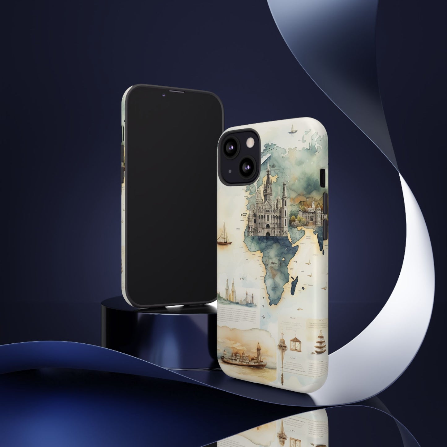 Hard Phone Case — Watercolor Fantasy Map Castle Design